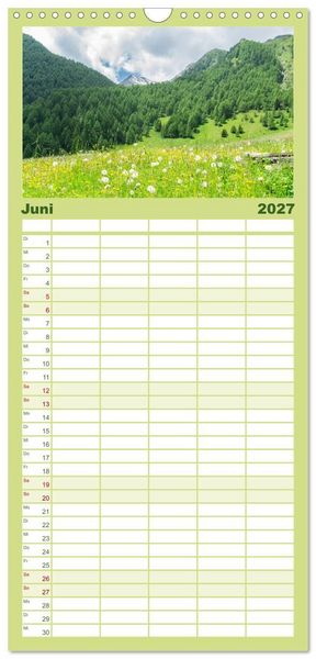 Produktbild: Familienplaner 2027 - S&uuml;dtirol - Traumhafte Berge und Seen im Norden Italiens mit 5 Spalten (Wandkalender, 21 x 45 cm) CALVENDO