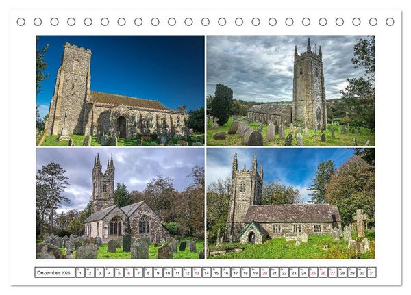 Produktbild: Trutzig und Wehrhaft - Englands Kirchen (Tischkalender 2026 DIN A5 quer), CALVENDO Monatskalender