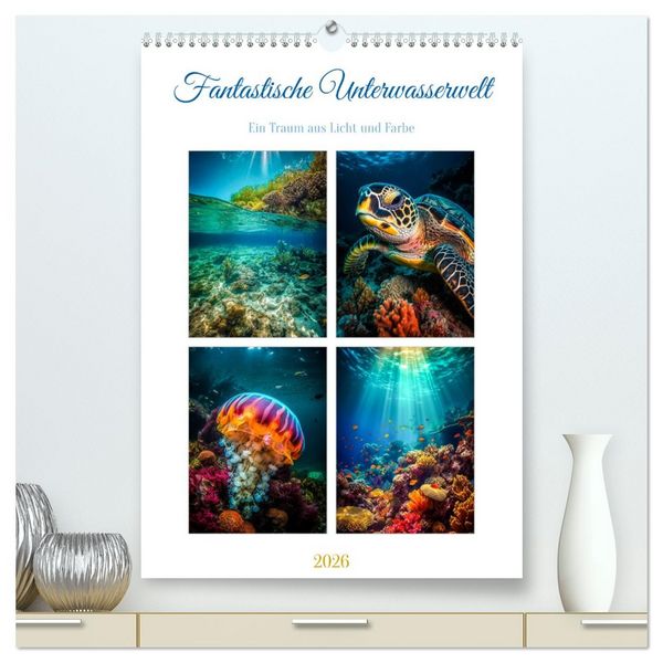 Produktbild: Fantastische Unterwasserwelt (hochwertiger Premium Wandkalender 2026 DIN A2 hoch), Kunstdruck in Hochglanz
