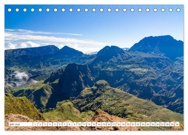 Produktbild: &Icirc;le de la R&eacute;union - Le paradis fran&ccedil;ais dans l'oc&eacute;an Indien (Calendrier de bureau 2026 DIN A5 vertical), CALVENDO calendrier mensuel