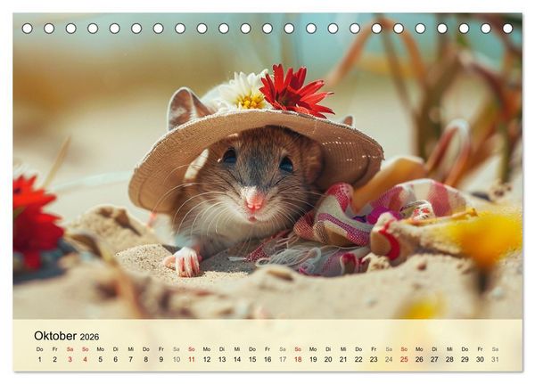 Produktbild: Die trendigsten M&auml;use. Mode-Saison in der niedlichen Pelzchenwelt (Tischkalender 2026 DIN A5 quer), CALVENDO Monatskalender
