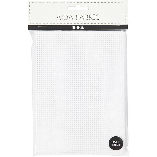 Produktbild: Creativ Company Aida-Stoff, Gr&ouml;&szlig;e 50x50 cm, 35 K&auml;stchen pro 10 cm, wei&szlig;, 1 Stk
