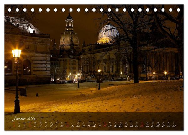 Produktbild: Nachts in Dresden (Tischkalender 2026 DIN A5 quer), CALVENDO Monatskalender