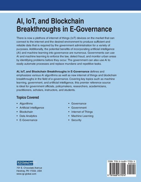 Produktbild: AI, IoT, and Blockchain Breakthroughs in E-Governance