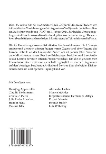 Produktbild: When the rubber hits the road &ndash; Umsetzung der VAG/AVO Revision