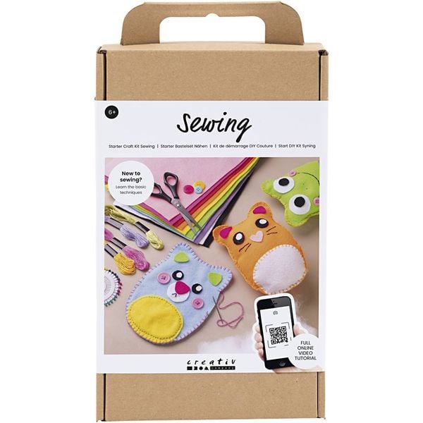 Produktbild: Creativ Company DIY Sets Filz & Fleece Starter Kreativ Set N&auml;hen, Teddyb&auml;ren, Kreativ Box