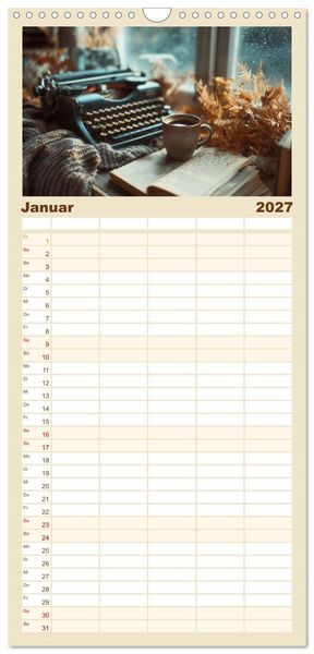 Produktbild: Familienplaner 2027 - Zeitgefl&uuml;ster mit 5 Spalten (Wandkalender, 21 x 45 cm) CALVENDO