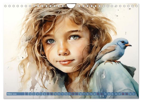 Produktbild: Kinder und Tiere (Wandkalender 2026 DIN A4 quer), CALVENDO Monatskalender