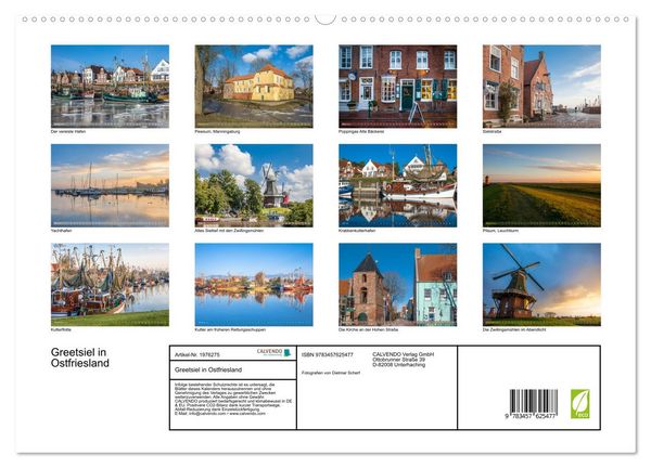 Produktbild: Greetsiel in Ostfriesland (Wandkalender 2026 DIN A2 quer), CALVENDO Monatskalender