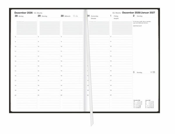 Produktbild: Terminer A5, Leder schwarz 2027