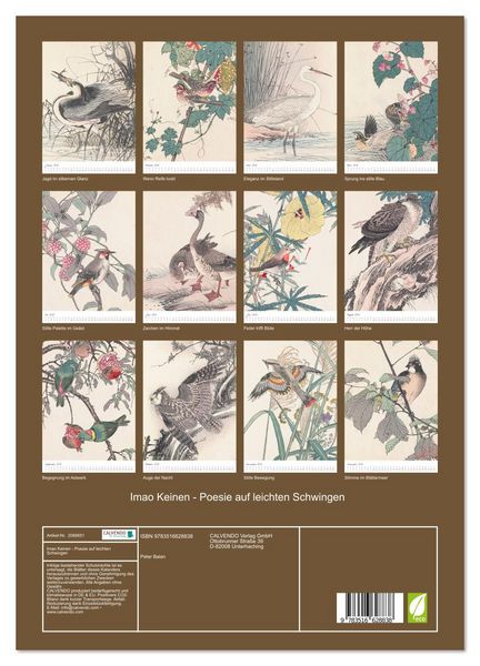 Produktbild: Imao Keinen - Poesie auf leichten Schwingen (hochwertiger Premium Wandkalender 2026 DIN A2 hoch), Kunstdruck in Hochglanz