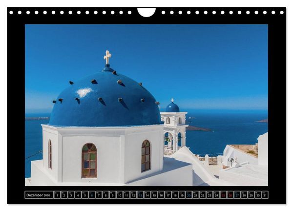 Produktbild: Kalimera Thira - Santorini, die sch&ouml;nste der Kykladen stellt sich vor (Wandkalender 2026 DIN A4 quer), CALVENDO Monatskalender