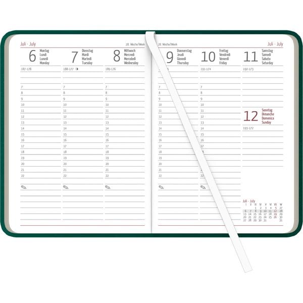Produktbild: Wochen-Minitimer Nature Line Forest 2026 - Taschen-Kalender A6 - 1 Woche 2 Seiten - 192 Seiten - Umwelt-Kalender - mit Hardcover - Alpha Edition