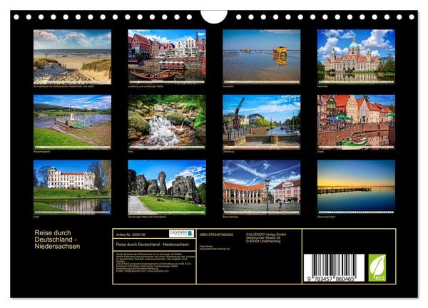 Produktbild: Reise durch Deutschland - Niedersachsen (Wandkalender 2026 DIN A4 quer), CALVENDO Monatskalender
