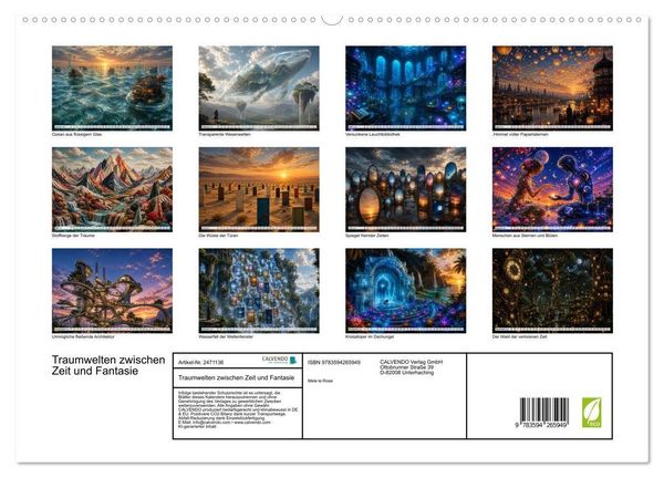 Produktbild: Traumwelten zwischen Zeit und Fantasie (hochwertiger Premium Wandkalender 2027 DIN A2 quer), Kunstdruck in Hochglanz