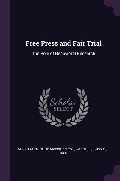Produktbild: Free Press and Fair Trial