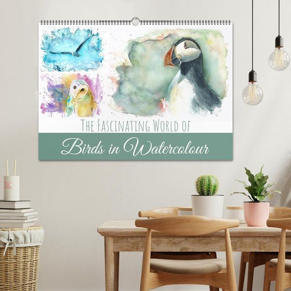 Produktbild: The Fascinating World of Birds in Watercolour (Wall Calendar 2026 DIN A2 landscape), CALVENDO 12 Month Wall Calendar