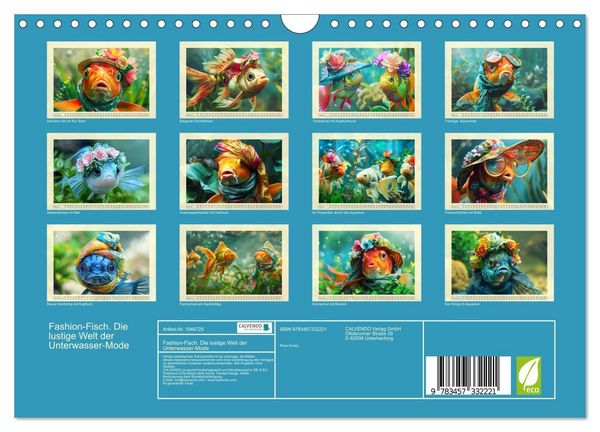 Produktbild: Fashion-Fisch. Die lustige Welt der Unterwasser-Mode (Wandkalender 2026 DIN A4 quer), CALVENDO Monatskalender