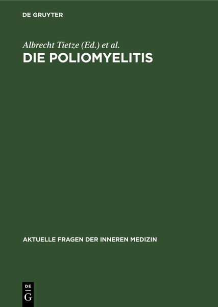 Produktbild: Die Poliomyelitis