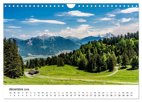 Produktbild: Randonn&eacute;es en Suisse alpages valaisans (Calendrier mural 2026 DIN A4 vertical), CALVENDO calendrier mensuel