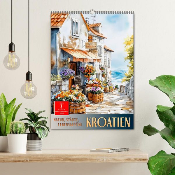 Produktbild: Kroatien - Natur, St&auml;dte, Lebensgef&uuml;hl (Wandkalender 2026 DIN A2 hoch), CALVENDO Monatskalender