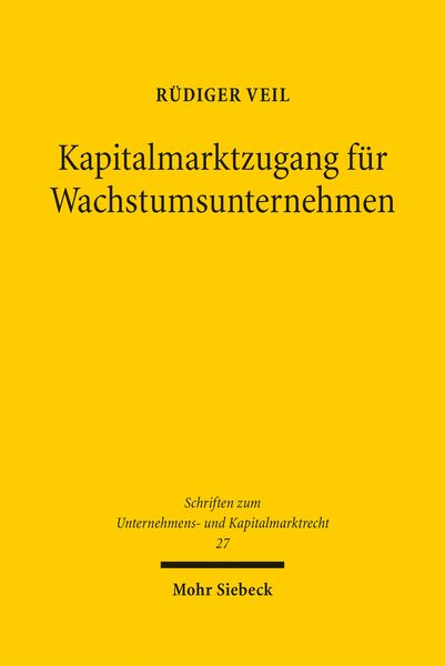 Produktbild: Kapitalmarktzugang f&uuml;r Wachstumsunternehmen