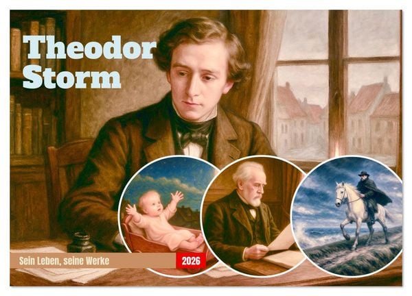 Theodor Storm. Sein Leben, seine Werke (Wandkalender 2026 DIN A4 quer), CALVENDO Monatskalender