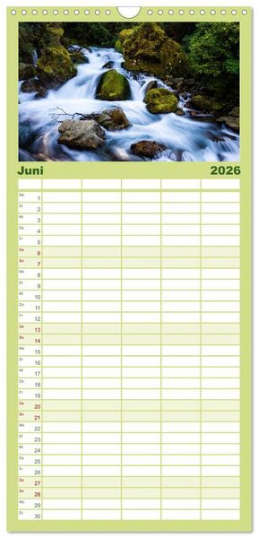 Produktbild: Familienplaner 2026 - Der S&uuml;den Neuseelands: Berge, Seen und traumhafte K&uuml;sten mit 5 Spalten (Wandkalender, 21 x 45 cm) CALVENDO