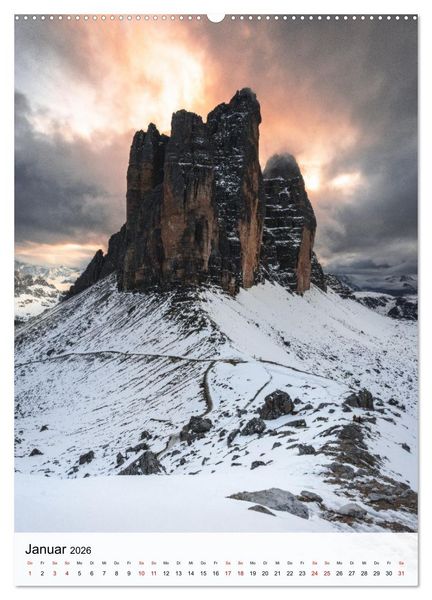 Produktbild: Die Dolomiten - Berge, die begeistern (Wandkalender 2026 DIN A2 hoch), CALVENDO Monatskalender