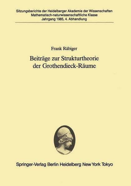 Produktbild: Beitr&auml;ge zur Strukturtheorie der Grothendieck-R&auml;ume