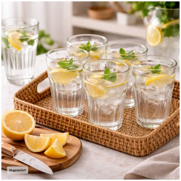 Produktbild: neuetischkultur 9 Trinkgl&auml;ser 250 ml Wassergl&auml;ser Glas sp&uuml;lmaschinengeeignet