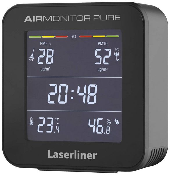 Produktbild: Feinstaub-Messger&auml;t Laserliner AirMonitor Pure Feinstaub, Temperatur, Luftfeuchtigkeit mit Temperaturmessfunktion