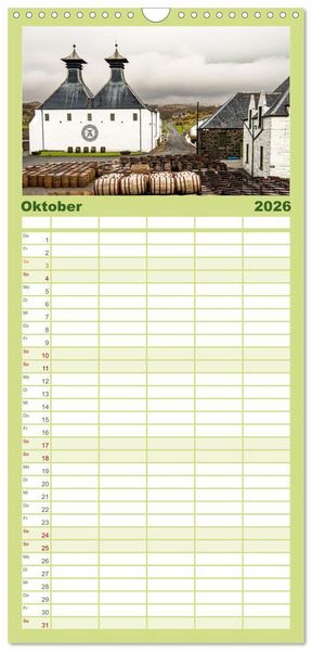 Produktbild: Familienplaner 2026 - Islay - Heimat des Malt Whisky mit 5 Spalten (Wandkalender, 21 x 45 cm) CALVENDO