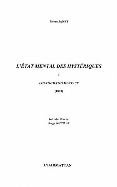 Produktbild: L'Etat mental des hysteriques (Volume I)