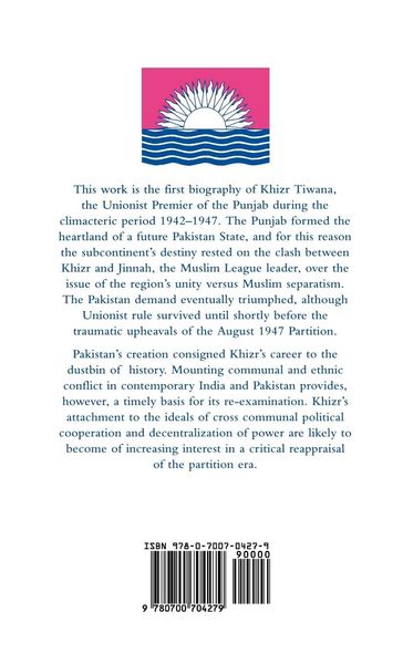 Produktbild: Khizr Tiwana, the Punjab Unionist Party and the Partition of India