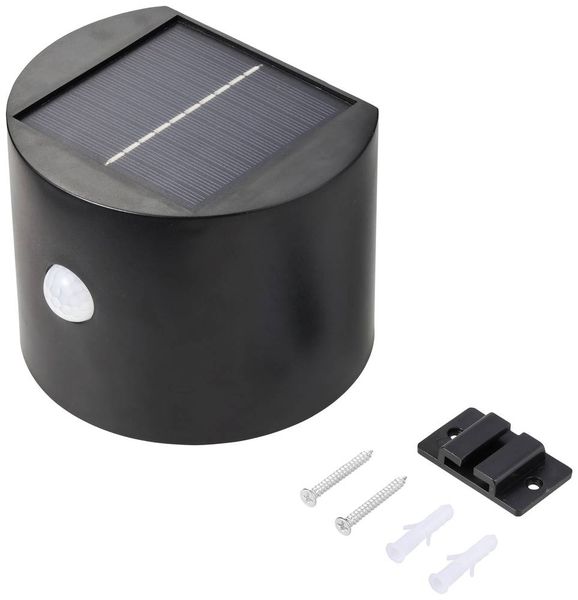 Sygonix SY-5770788 Solar-Wandstrahler mit Bewegungsmelder Warmweiß Schwarz