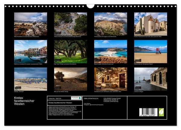 Produktbild: Kretas facettenreicher Westen (Wandkalender 2026 DIN A3 quer), CALVENDO Monatskalender