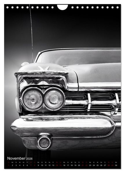 Produktbild: Amerikanische Autos aus den Jahren 1957 bis 1976 Frontansichten (Wandkalender 2026 DIN A4 hoch), CALVENDO Monatskalender