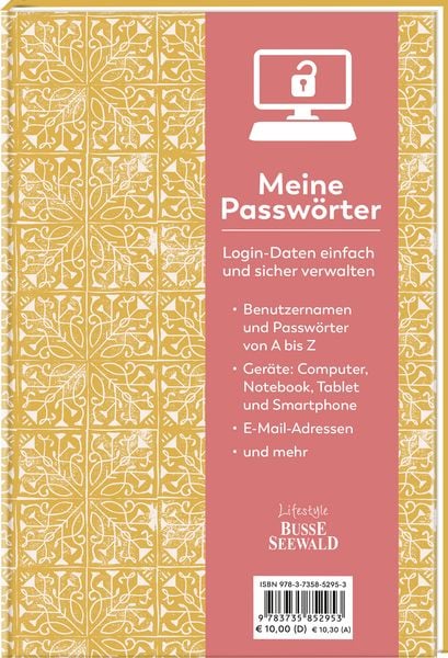Produktbild: Meine Passw&ouml;rter. Ein Eintragebuch f&uuml;r Ihre Zugangsdaten, das Sie einfach in Ihrem B&uuml;cherregal verstecken k&ouml;nnen.