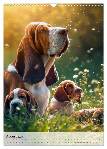 Produktbild: Basset Hound - freundlich und anh&auml;nglich (Wandkalender 2026 DIN A3 hoch), CALVENDO Monatskalender