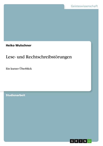Produktbild: Lese- und Rechtschreibst&ouml;rungen