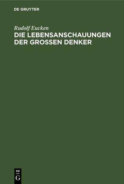 Produktbild: Die Lebensanschauungen der grossen Denker