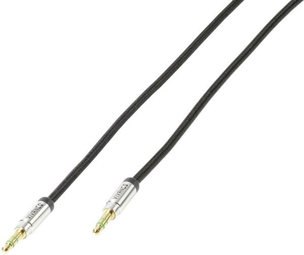 Vivanco 38768 Klinke Audio Anschlusskabel [1x Klinkenstecker 3.5 mm - 1x Klinkenstecker 3.5 mm] 0.50 m Schwarz