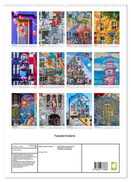 Produktbild: Fasadenmalerei (hochwertiger Premium Wandkalender 2026 DIN A2 hoch), Kunstdruck in Hochglanz