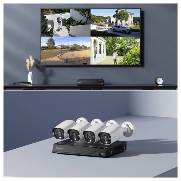 Produktbild: Reolink NVS8-8MB4 LAN IP-&Uuml;berwachungskamera-Set 8-Kanal mit 4 Kameras 3840 x 2160 Pixel