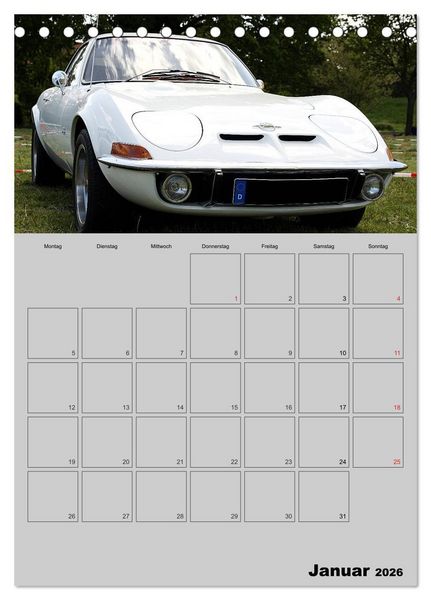 Produktbild: Opel GT Terminplaner (Tischkalender 2026 DIN A5 hoch), CALVENDO Monatskalender