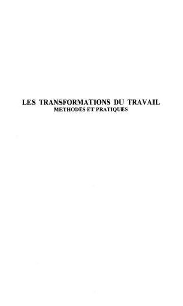 Produktbild: Les transformations du travail