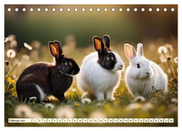 Produktbild: M&uuml;mmelm&auml;nner - Goldige Kaninchen (Tischkalender 2026 DIN A5 quer), CALVENDO Monatskalender