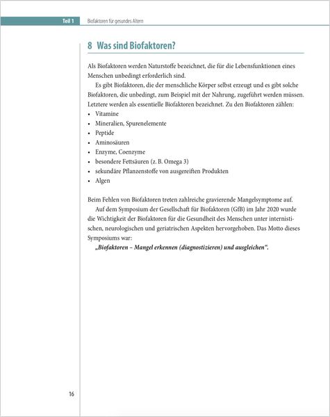Produktbild: Biofaktoren f&uuml;r gesundes Altern