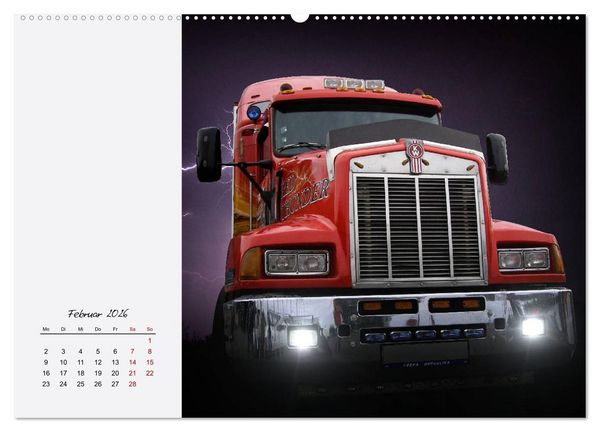 Produktbild: Langhauber. Coole Trucks in den USA (hochwertiger Premium Wandkalender 2026 DIN A2 quer), Kunstdruck in Hochglanz